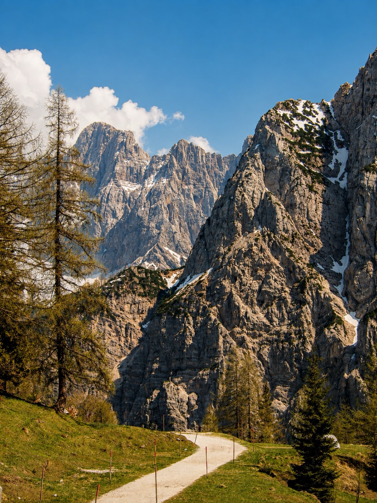 Road below the peaks near Kranjska Gora