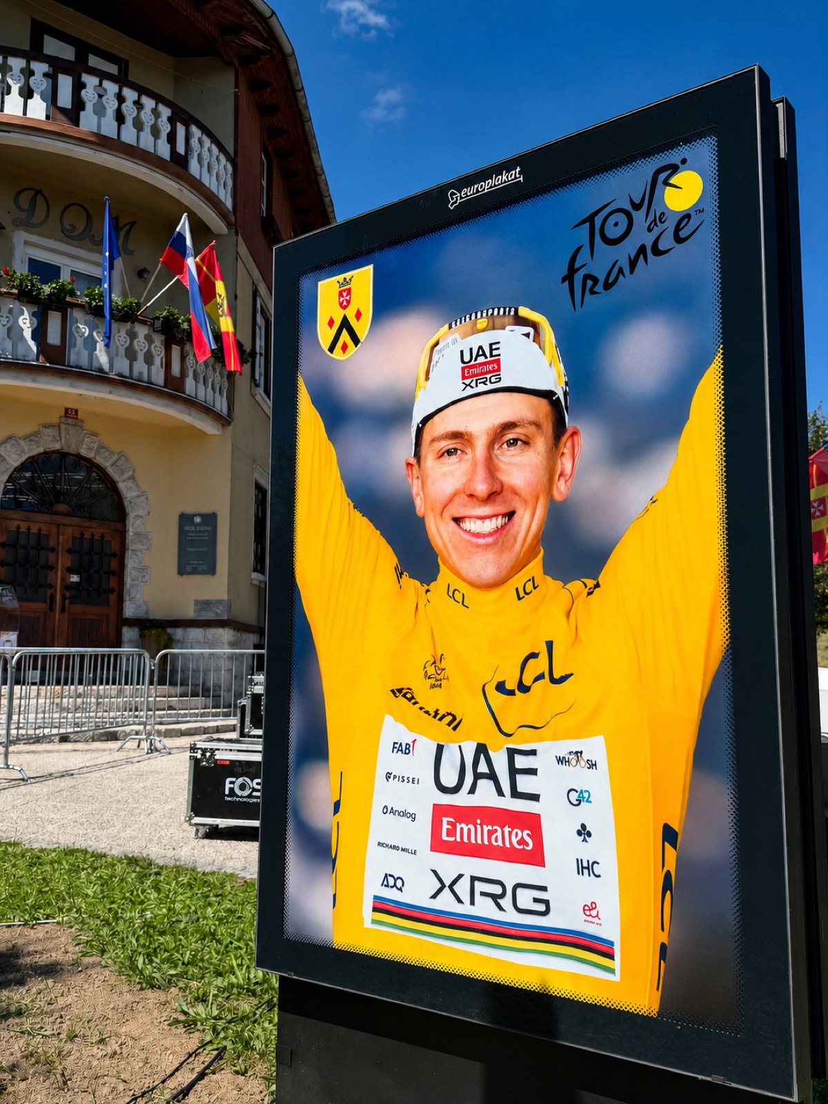 Tour de France poster of Tadej Pogačar in Komenda