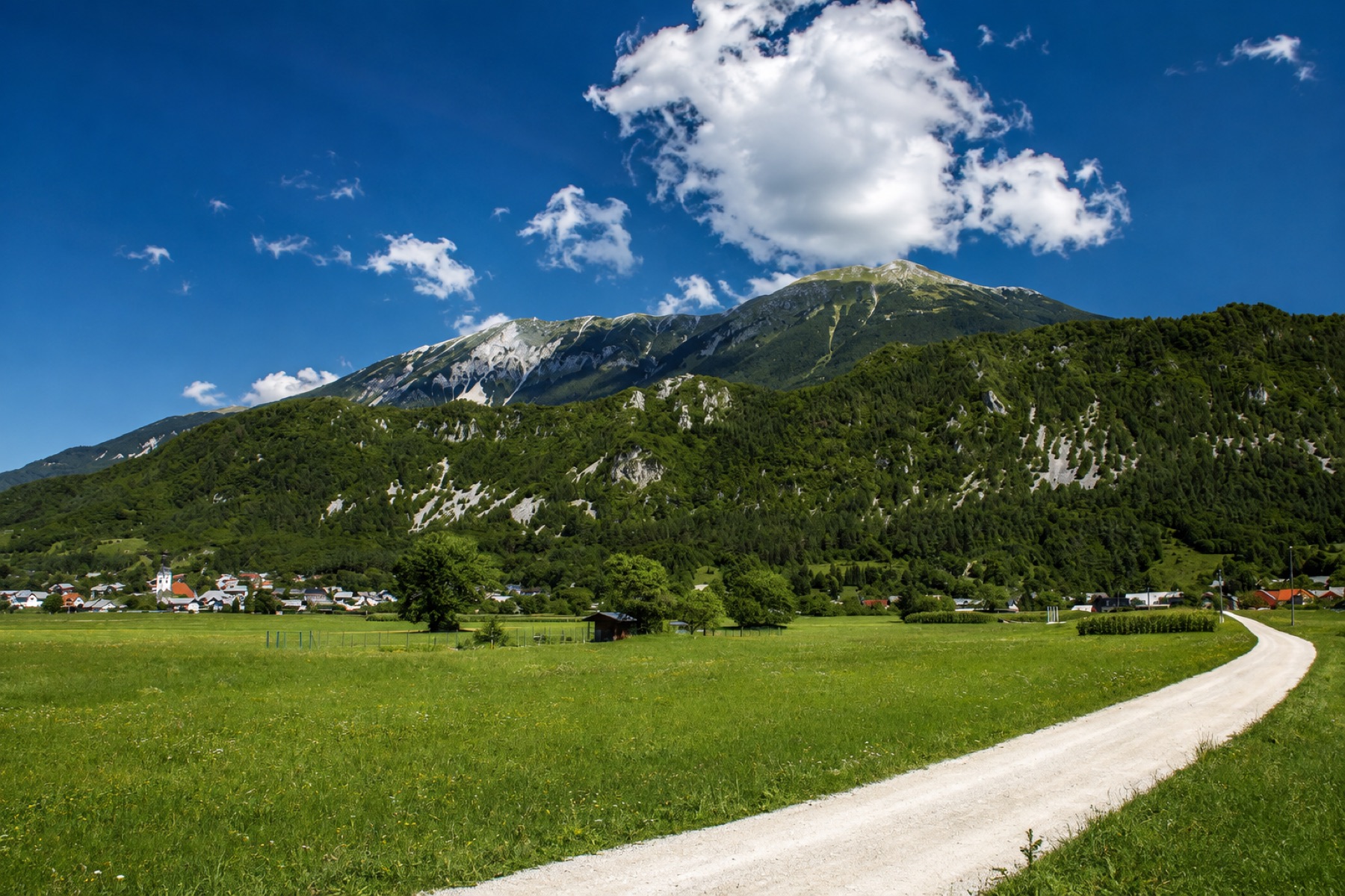 Žirovnica at the foot of the Karavanke